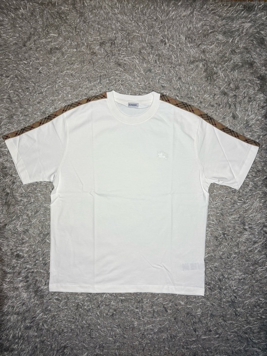 Burberry Other - White Burberry Checkered Trim Cotton T-Shirt